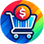 Shopping cart icon symbolizing online shopping, eCommerce, and customer purchases.