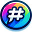 Hashtag icon representing social media trends, content discovery, and brand visibility.